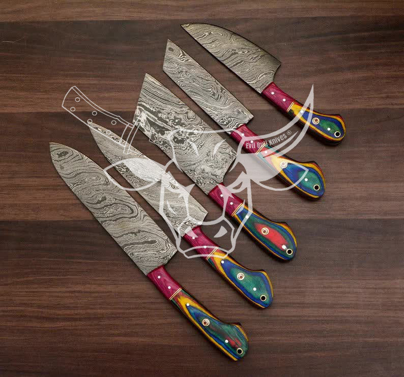 EBK-37 — Prismwood Damascus Chef Roll Set