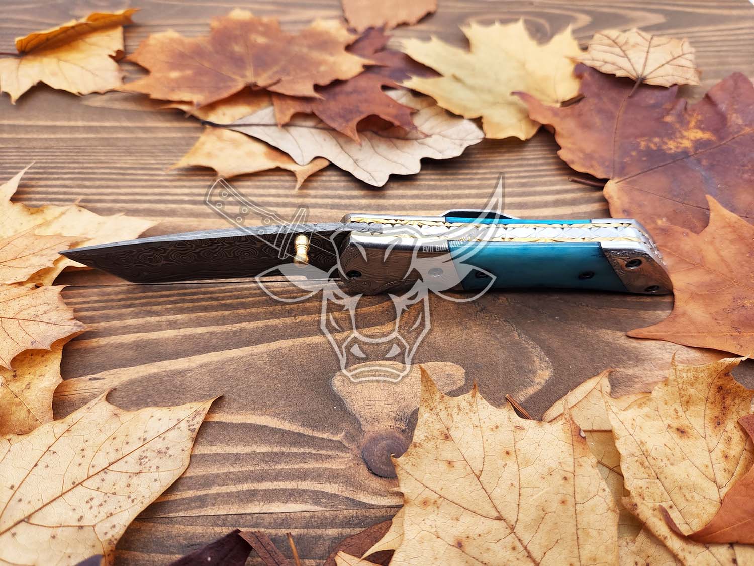 Yamato Blue Tanto Folding Knife - EBK-168