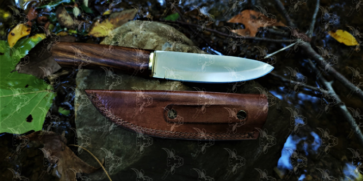 EBK-14 Handforged knife, custom knife, D-2 Steel knife rose wood handle