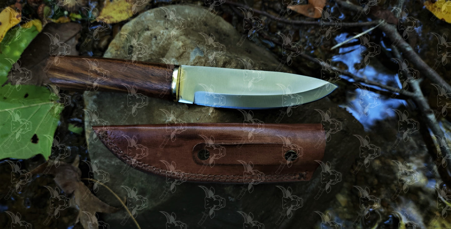 EBK-14 Handforged knife, custom knife, D-2 Steel knife rose wood handle