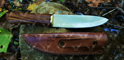 EBK-14 Handforged knife, custom knife, D-2 Steel knife rose wood handle