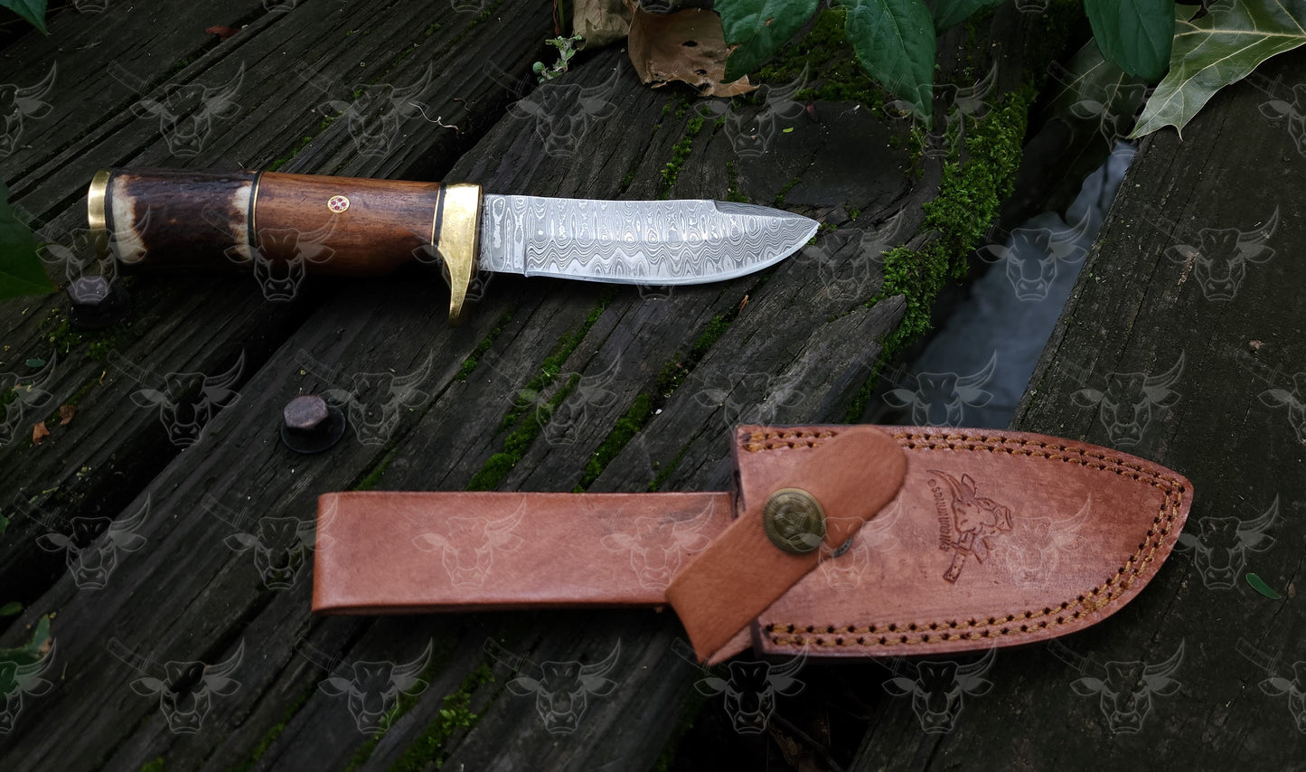 EBK-12 Handforged Damascus steel knife,  hunting knife, Personalized knife