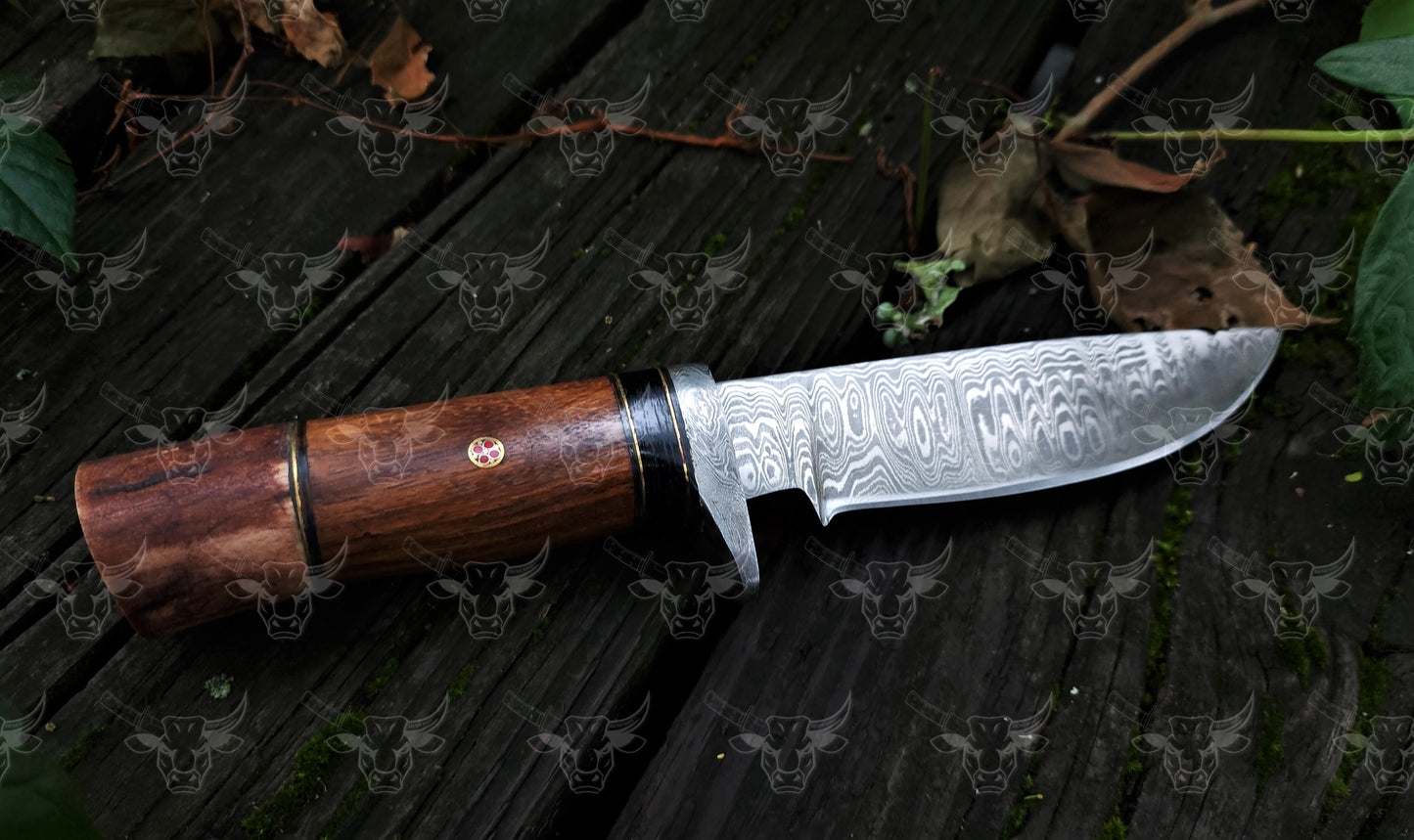 EBK-16 Handmade damascus steel knife, fixed blade knife