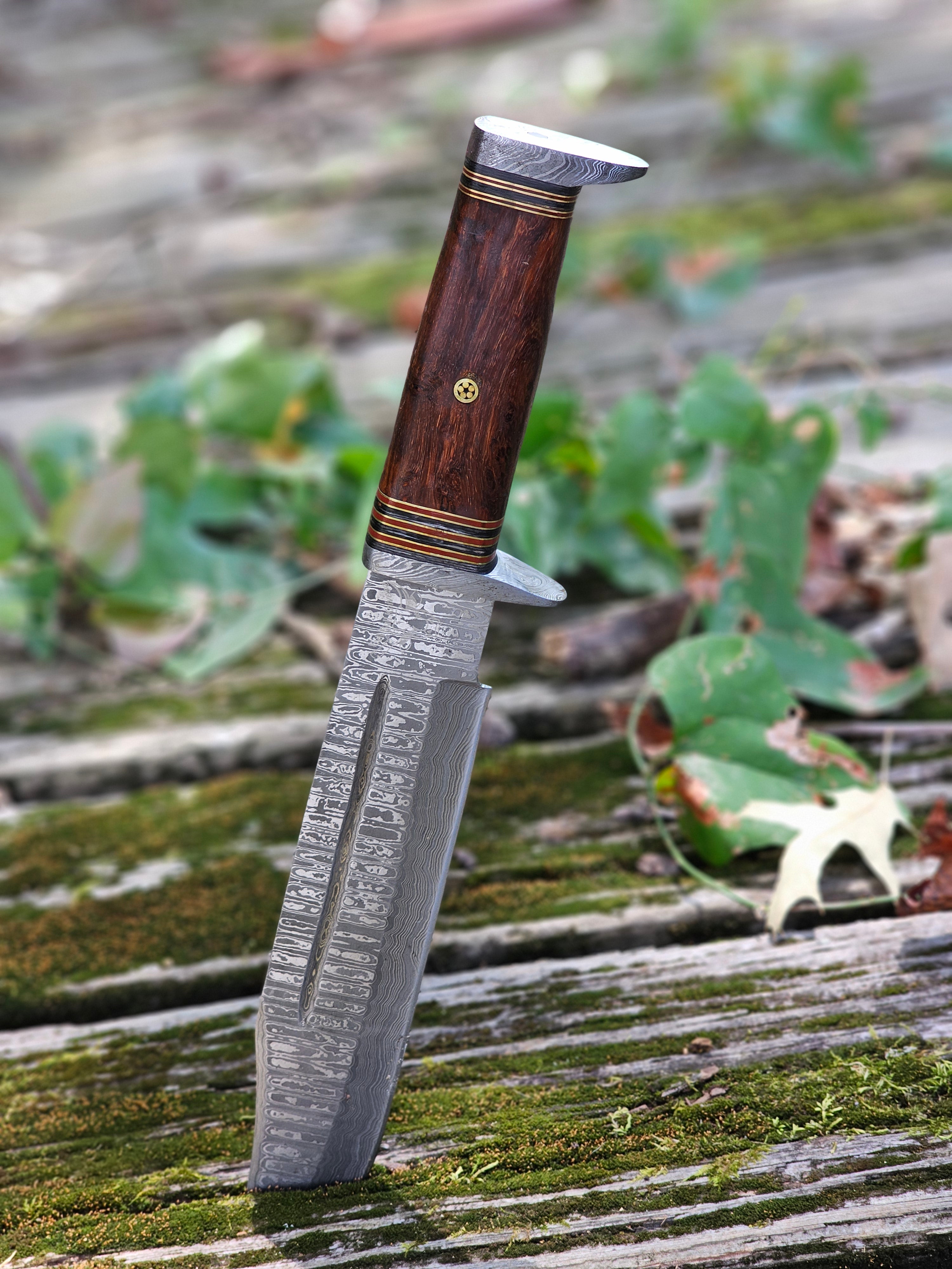 EBK-04 Rose Wood Handle Damascus Hunting Knife
