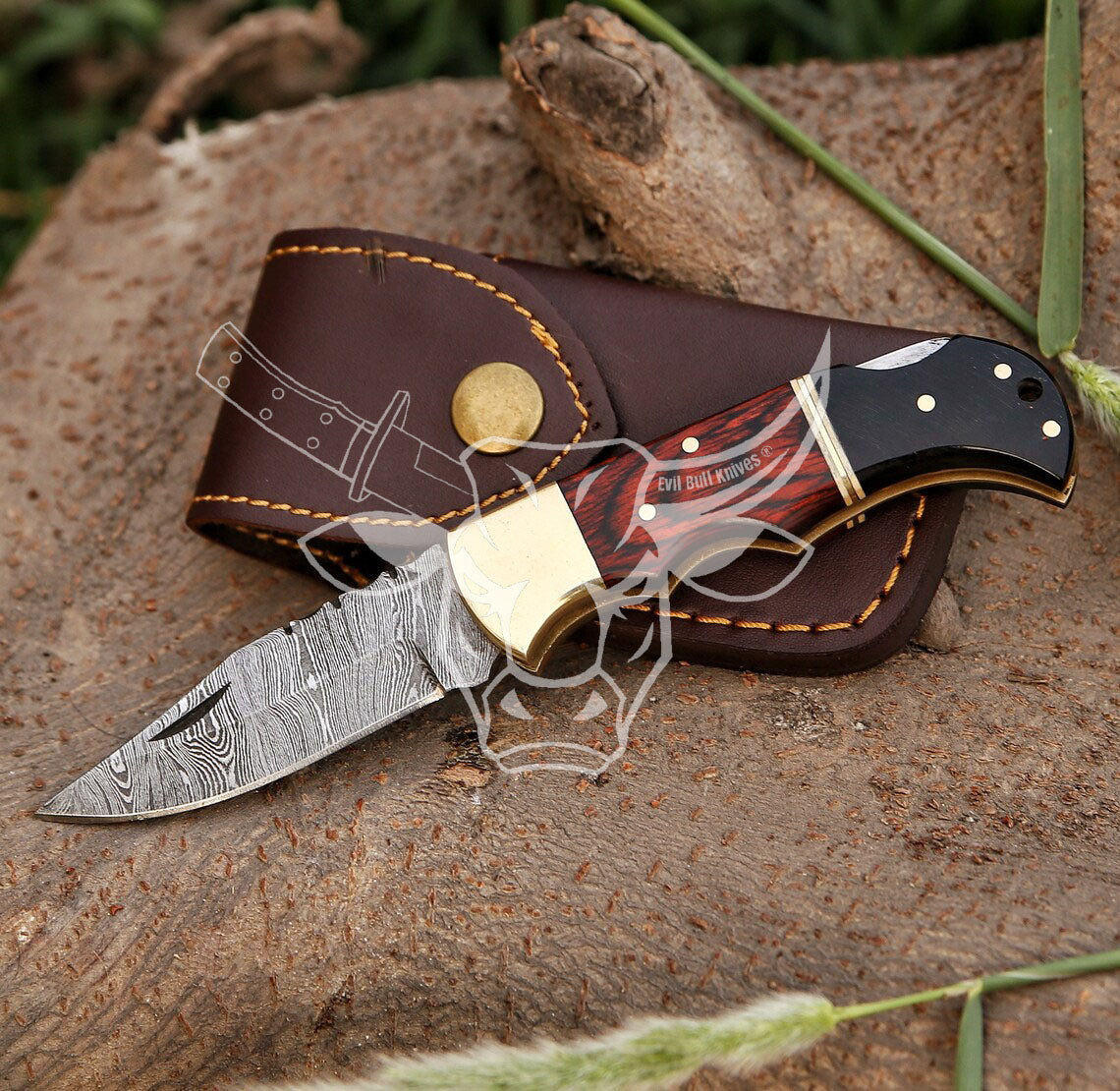 EBK-31 Hand Made Damascus Folding pocket knife Anniversary Gift, Christmas Gift For Him