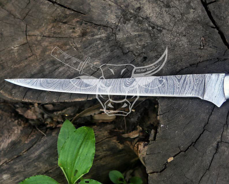 EBK-29 Fillet Fishing Knife Damascus Steel with Flexible Blade – Personalized Chef’s Gift For Kitchen and Outdoors Use – Sacred Blade Christmas Gift For Him