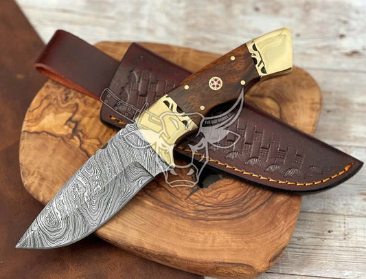 EBK-111 Coalesced Brass and Rosewood Hunting Knife