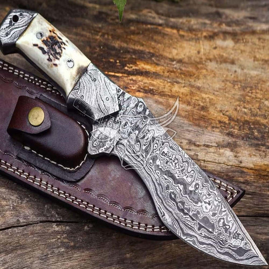 EBK-163 Custom Handmade Damascus Camping And Out Door Knife Birthday Gift, Anniversary Gift Christmas Gift For Him