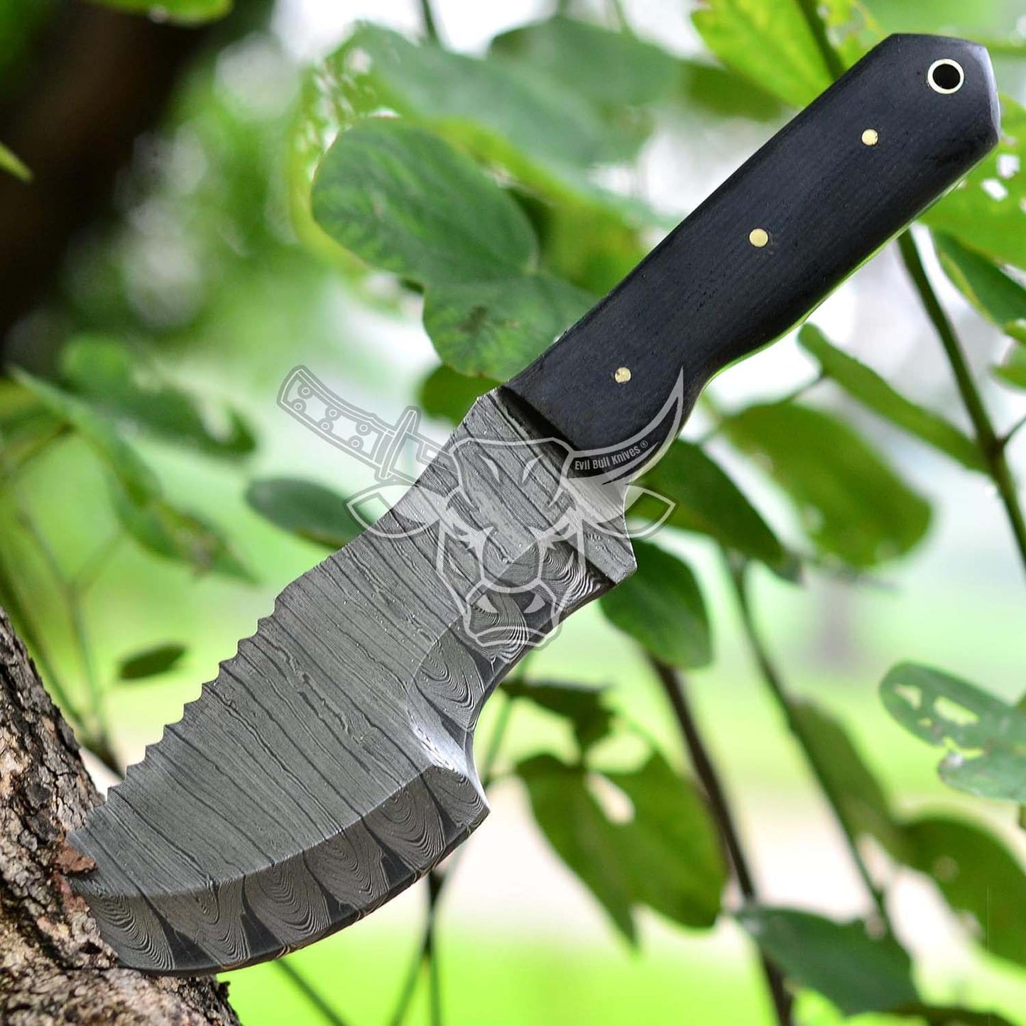 EBK-165 Custom Handmade DAMASCUS Tracker Knife With Micarta Handle And Awesome Leather Sheath Anniversary Gift , Groomsman Gift , Father Day GIFT, Christmas Gift For Him