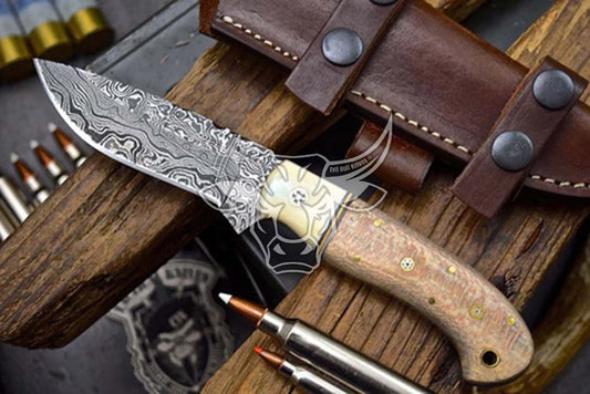 EBK-46 Custom Handmade Damascus Camping And Outdoor Knife Anniversary Gift, Birthday Gift  Christmas Gift For Him