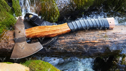 EBK-176 Multi purpose Axe damascus axe Gift For Father, Game Lover, Battle Axe, Viking Axe, Damascus Axe, Handmade Medieval axe , Multi tool