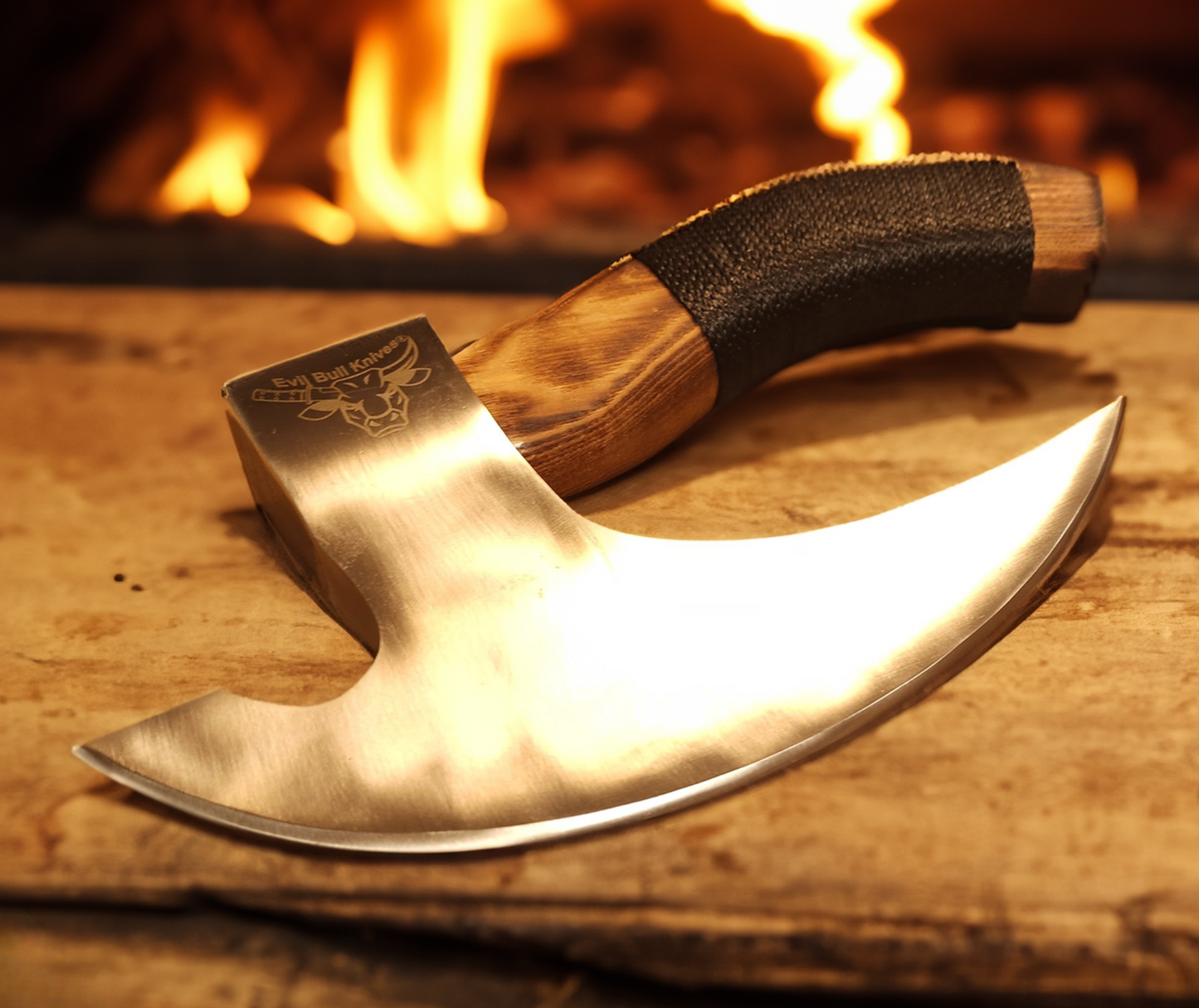 EBK-01 Leather Handle Viking Pizza Axe/Cutter