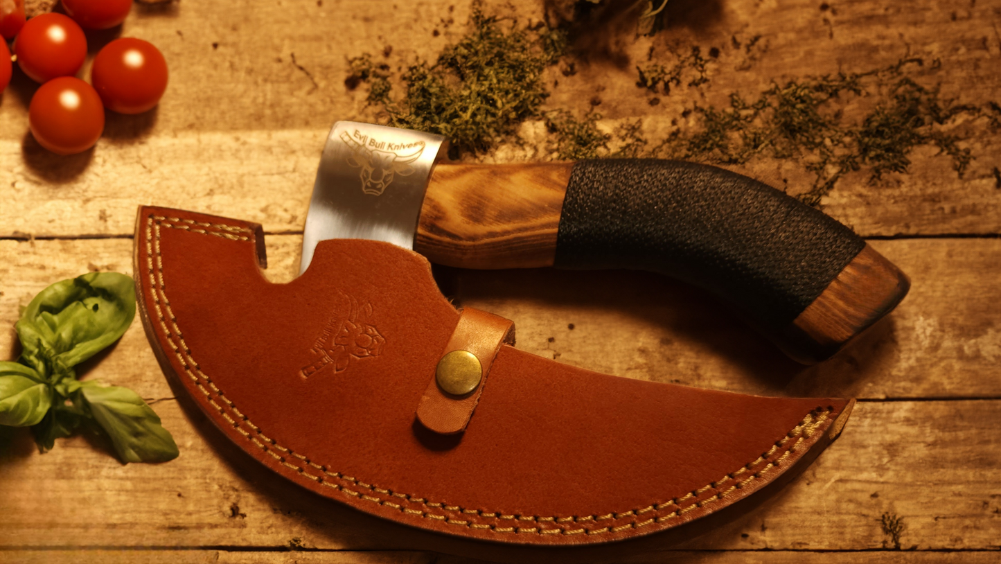 EBK-01 Leather Handle Viking Pizza Axe/Cutter