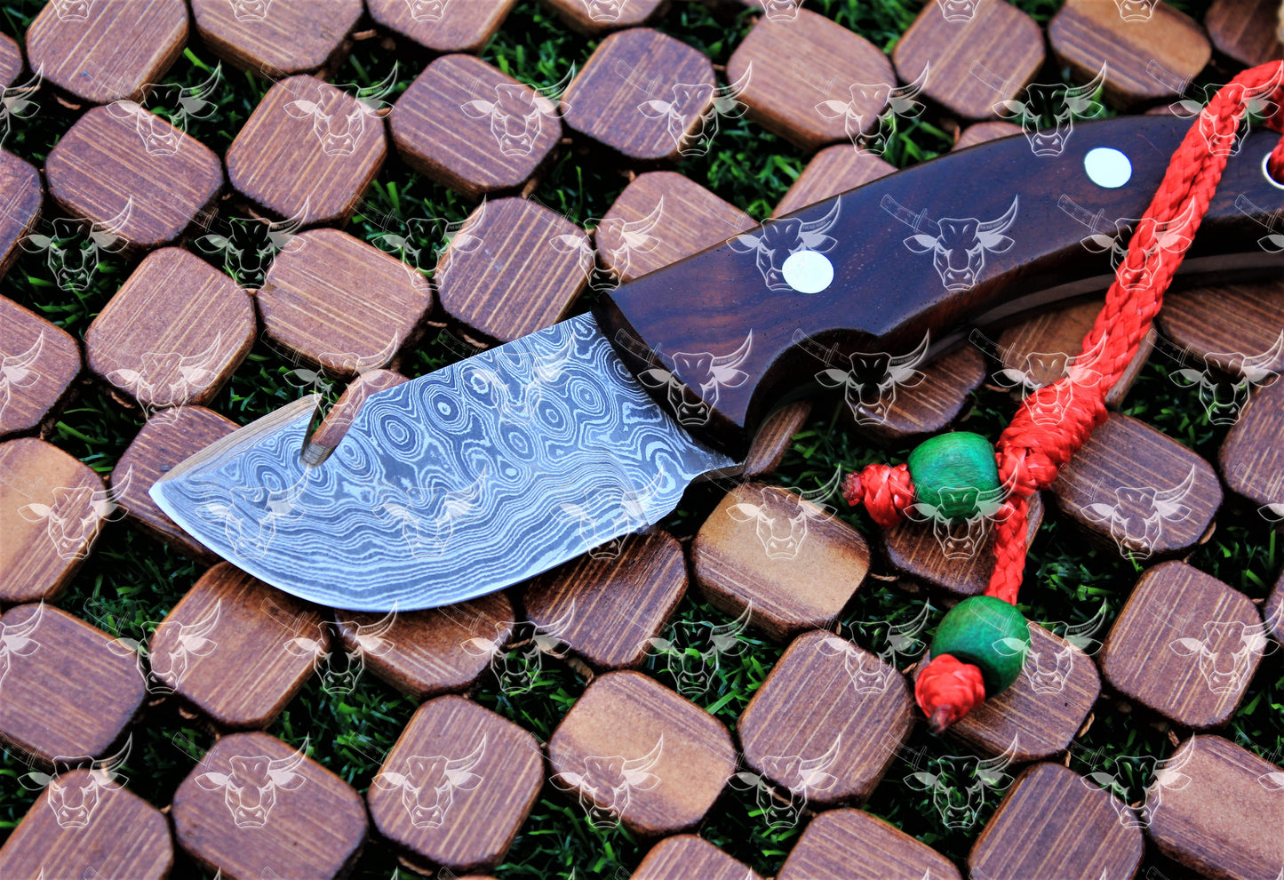 EBK-25 Multifunction knife HAndmade Damscus steel knife, Custom forged knife, Guthook blade wood handle