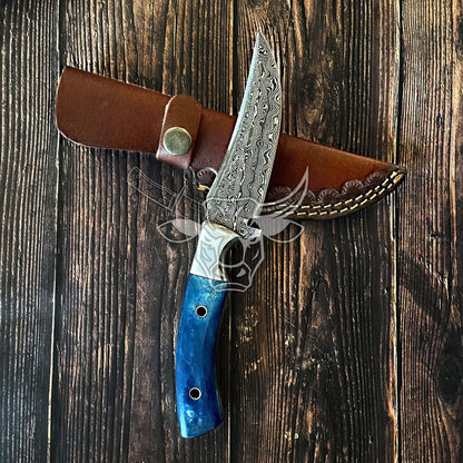 EBK-135 Custom Handmade Damascus Hunting Knife Birthday, Gift Anniversary Gift, Christmas gift for him