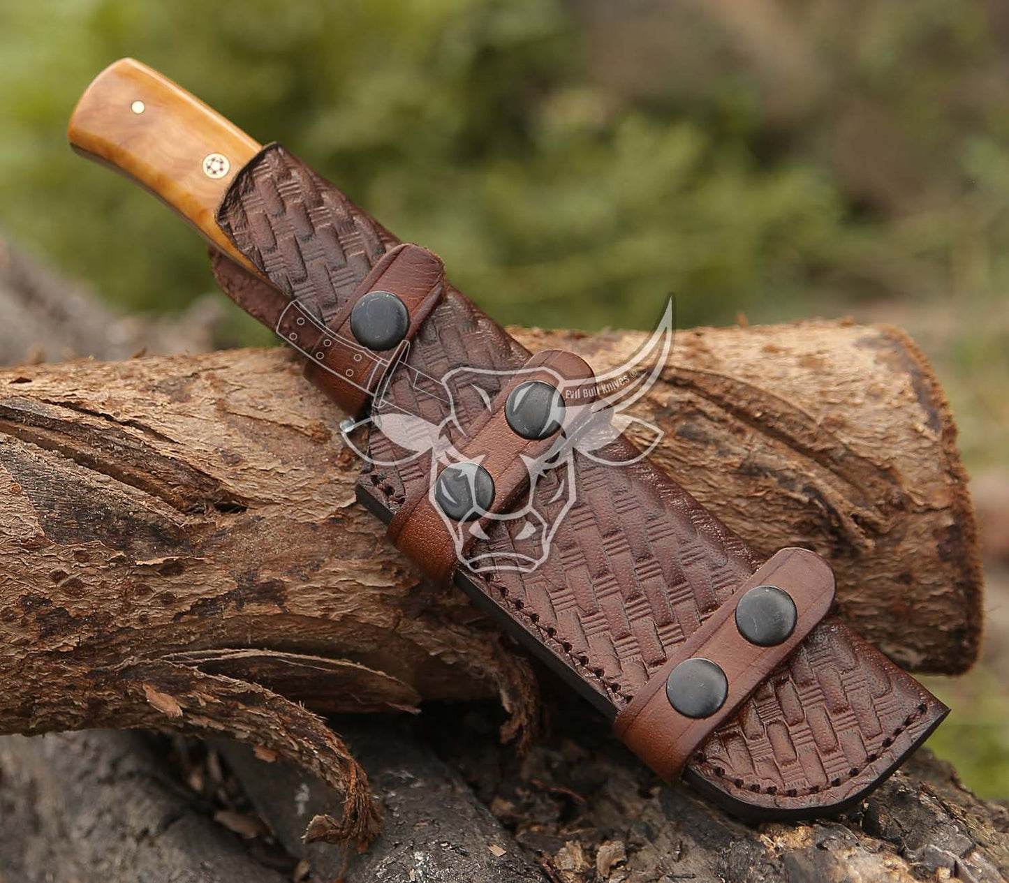 EBK-127 Custom Handmade Damascus Hutting Knife With Olive Wood Handle Anniversary Gift, Birthday Gift, Christmas Gift For Him