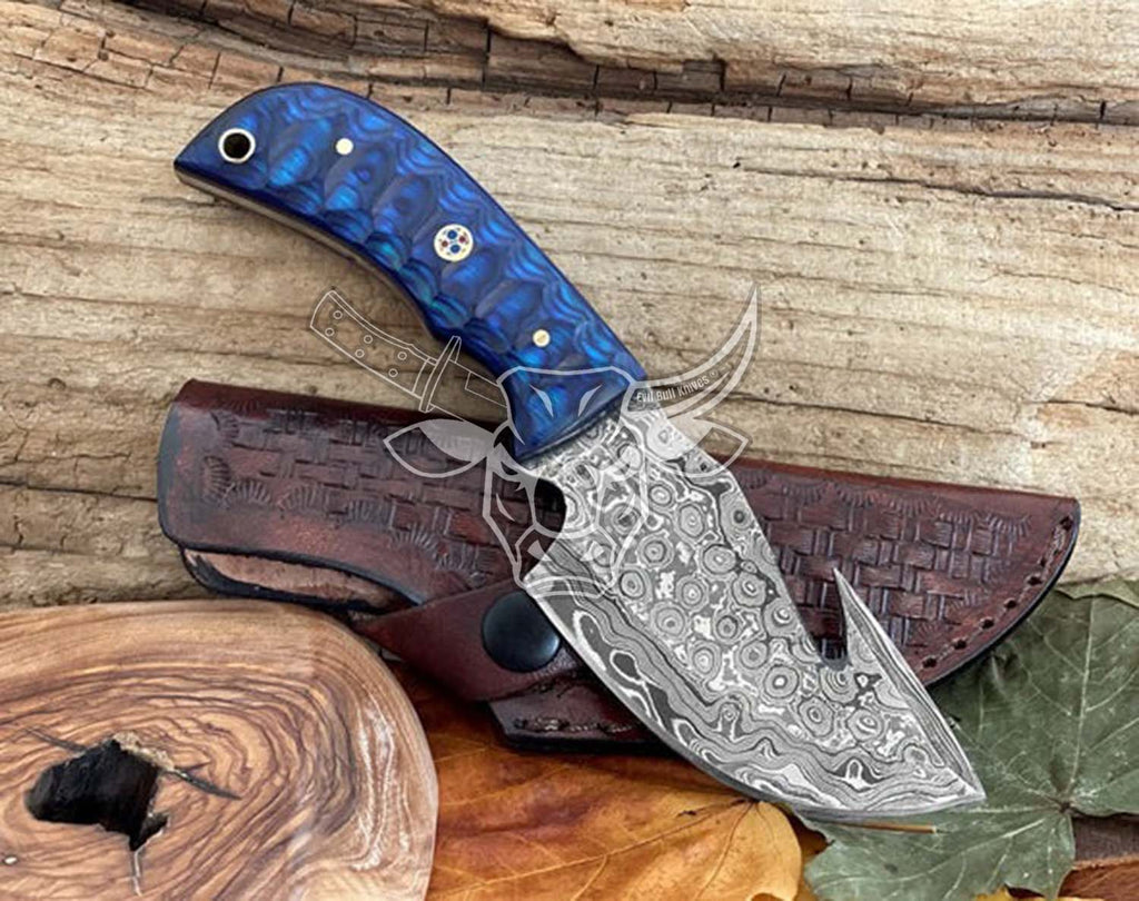 EBK-120 Damascus Steel Gut Hook Knife