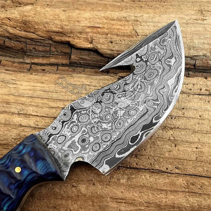EBK-120 Damascus Steel Gut Hook Knife