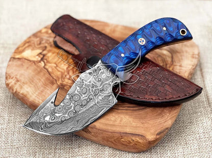 EBK-120 Damascus Steel Gut Hook Knife