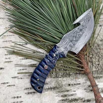 EBK-120 Damascus Steel Gut Hook Knife