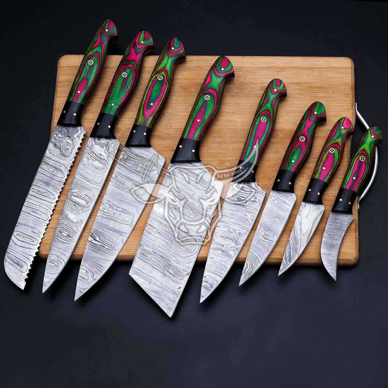 EBK-149 8 Pcs Damascus chef set