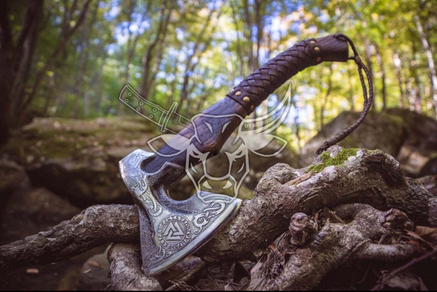 EBK-65 Axe, Custom Gift Hand Forged Carbon Steel VIKING AXE with Ash Wood Shaft, Wedding Gift, Axes Best Birthday&Anniversary Gift For Him, Christmas Gift For Him