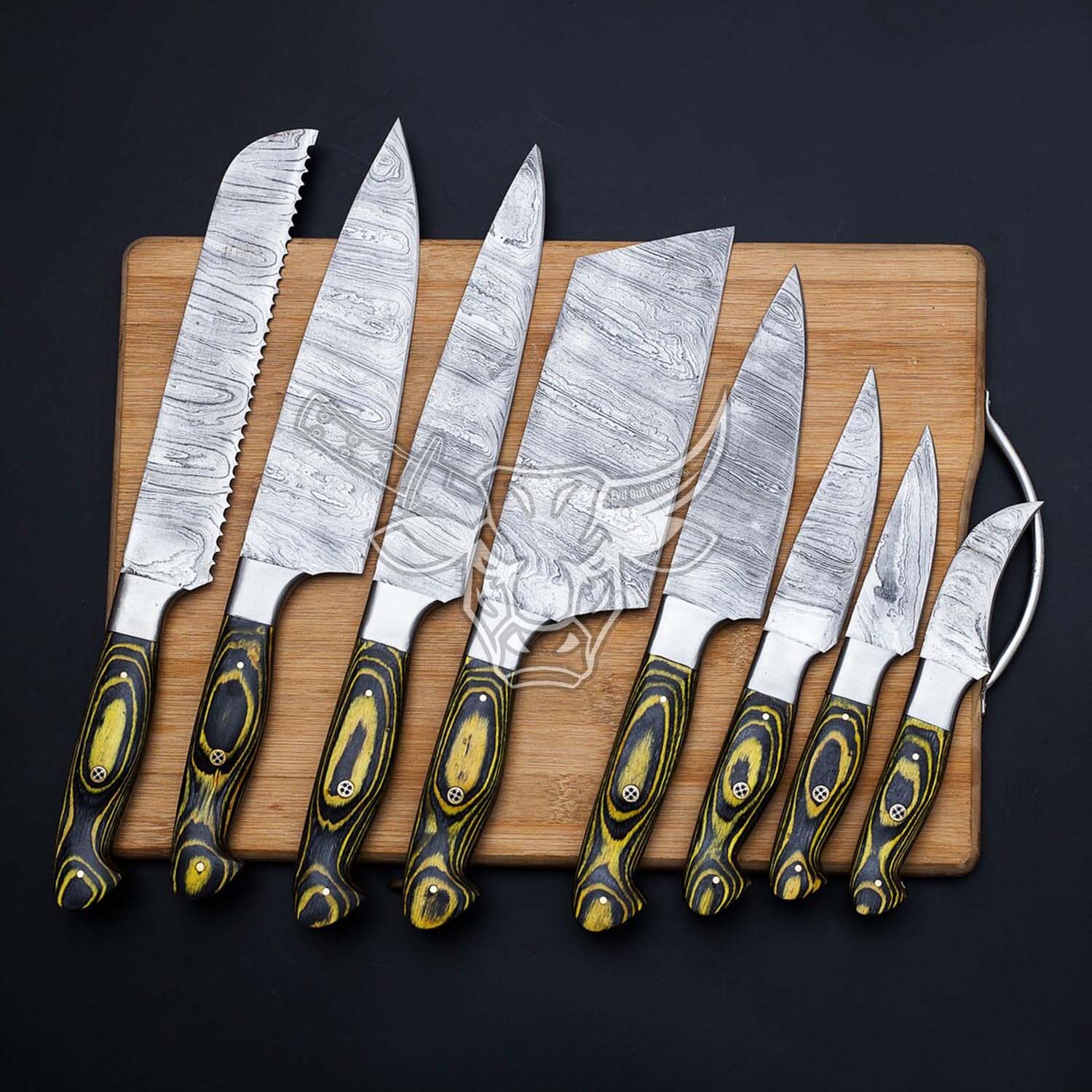 EBK-147 8 pcs Chef set hard wood handle