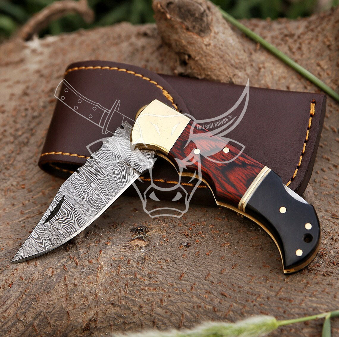 EBK-31 Hand Made Damascus Folding pocket knife Anniversary Gift, Christmas Gift For Him