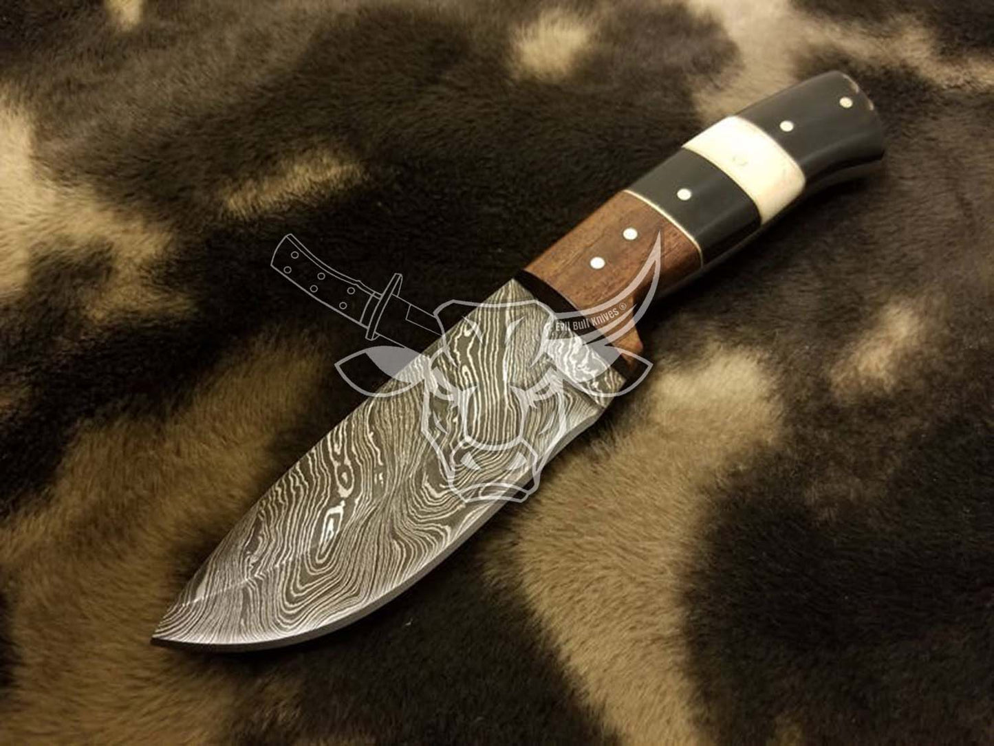 EBK-78 Custom Handmade Damascus Hunting Knife Christmas Gift For Him, Birthday Gift Anniversary Gift
