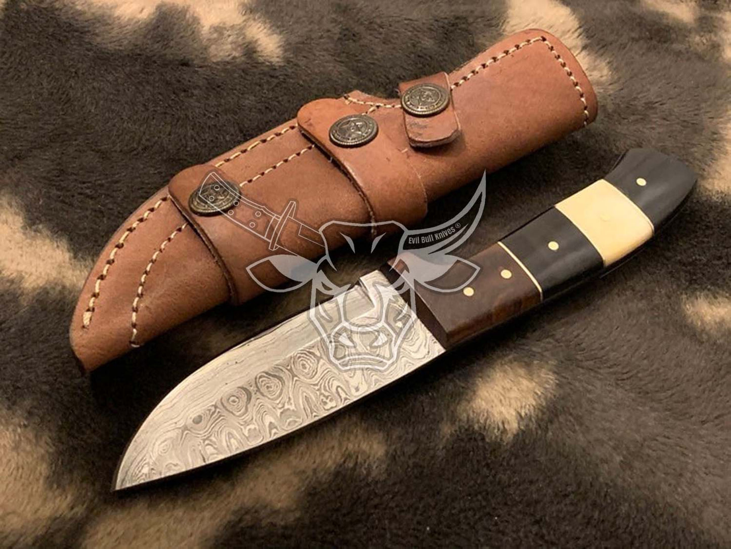 EBK-78 Custom Handmade Damascus Hunting Knife Christmas Gift For Him, Birthday Gift Anniversary Gift
