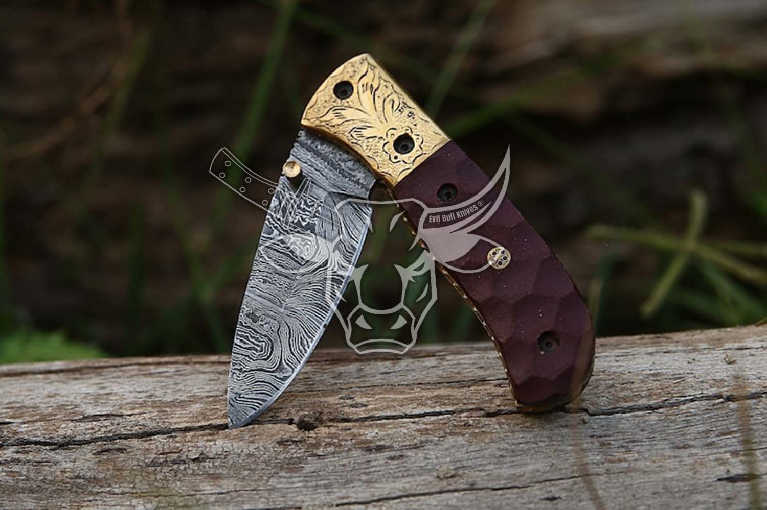 EBK-92 Handmade Damascus Liner lock folding knife with Red Micarta Sheet Handle Pocket knife Groomsman, Gift Birthday, Anniversary Gift For Men & Dad, Christmas Gift For Him