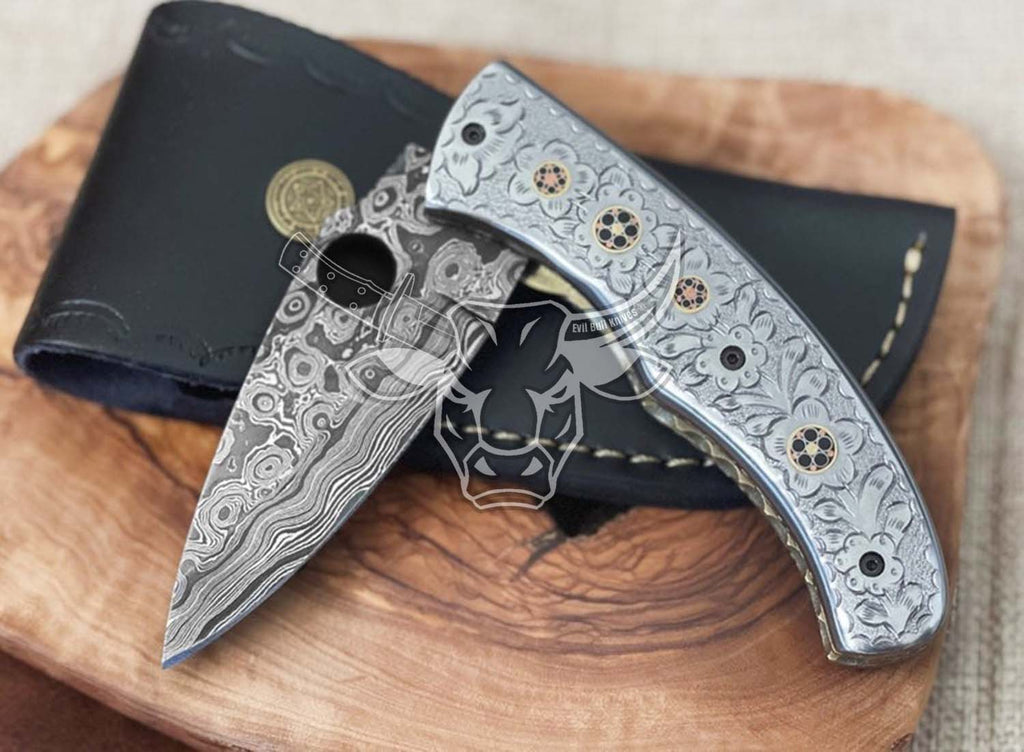 EBK-113 Damascus Steel Folding/Pocket Knife