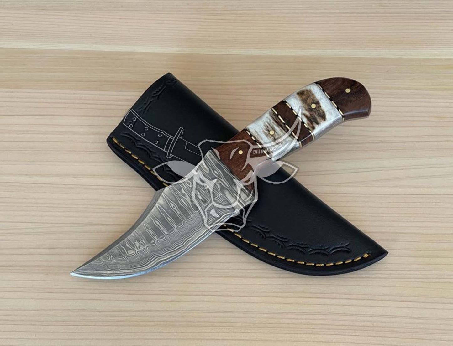 EBK-171 Custom Handmade Damascus hunting knife Anniversary gift , birthday gift Christmas gift for him