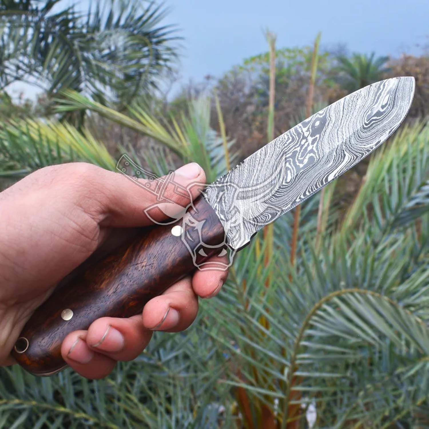EBK-49 Custom Handmade Damascus Full Tang Hunting Knife Birthday Gift, Anniversary Gift, Christmas Gift For Him