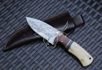 EBK-137 Custom Handmade Hinting With Leather Sheath Anniversary Gift, Birthday Gift ,Christmas Gift For Him