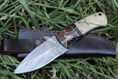 EBK-137 Custom Handmade Hinting With Leather Sheath Anniversary Gift, Birthday Gift ,Christmas Gift For Him