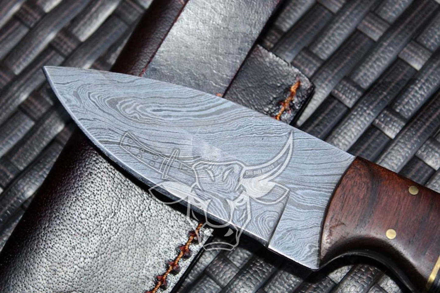 EBK-137 Custom Handmade Hinting With Leather Sheath Anniversary Gift, Birthday Gift ,Christmas Gift For Him