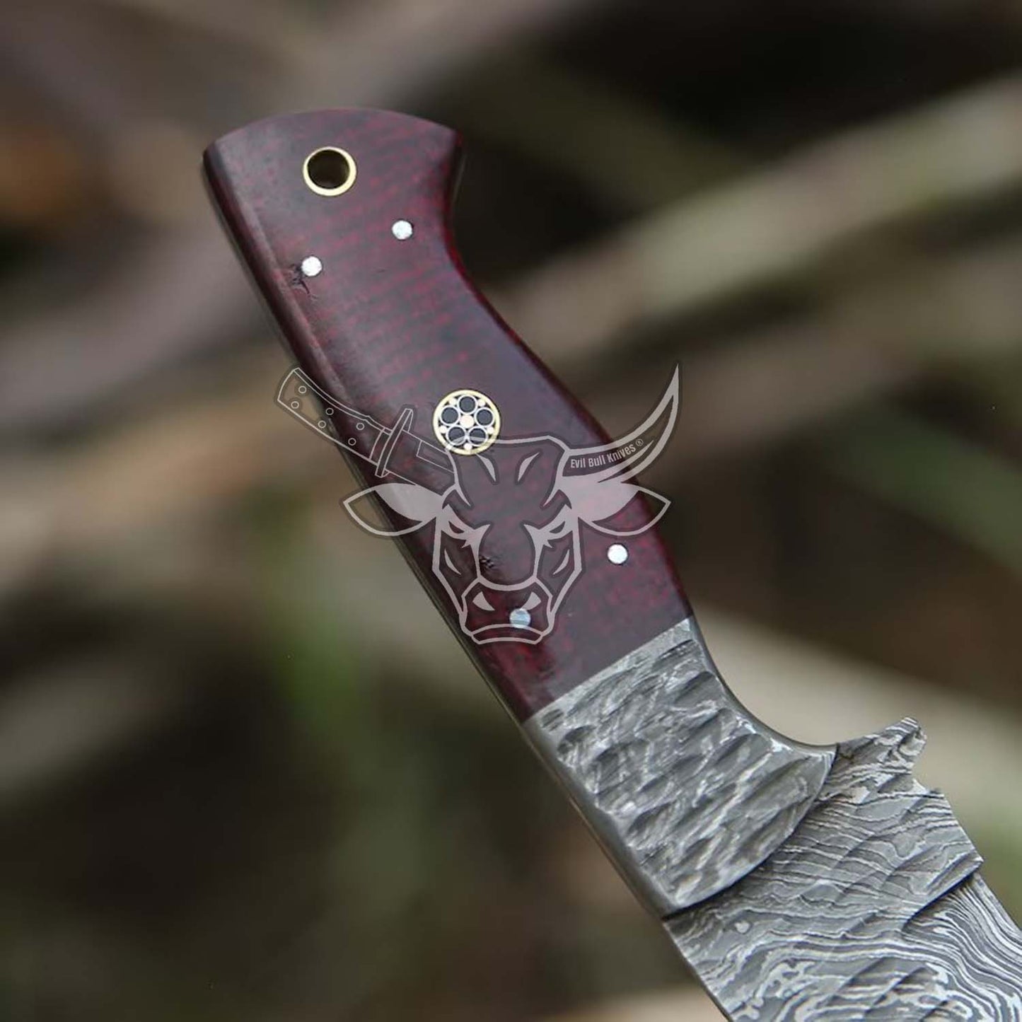 EBK-47 Handmade Damascus Hunting Camping Outdoor knife with Awesome leather Sheath Anniversary Gift, Christmas  Gift For Him