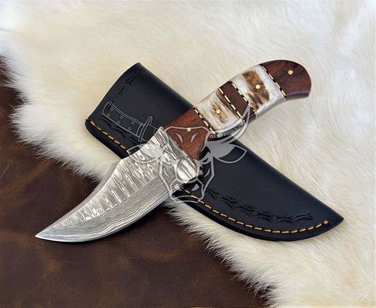 EBK-171 Custom Handmade Damascus hunting knife Anniversary gift , birthday gift Christmas gift for him