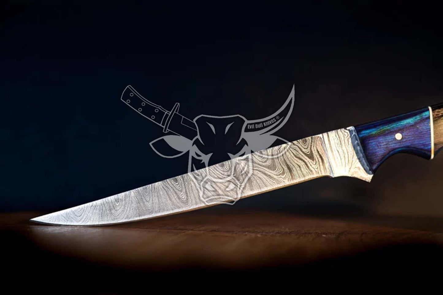 EBK-43 Fillet Fishing Knife Handmade Damascus Steel Knife with Flexible Blade Chef Gift For Special Occasions Personalize Your Kitchen Dinner Set Gift For Him