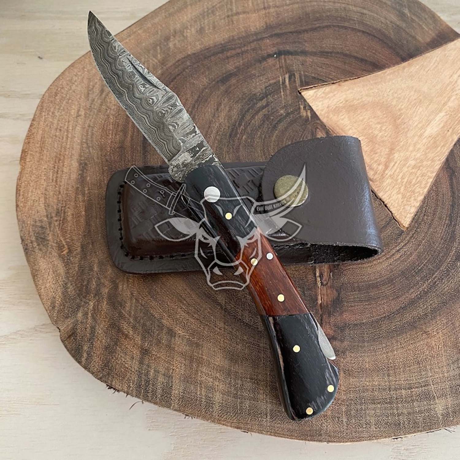 EBK-157 Pocket knife with damascus blade