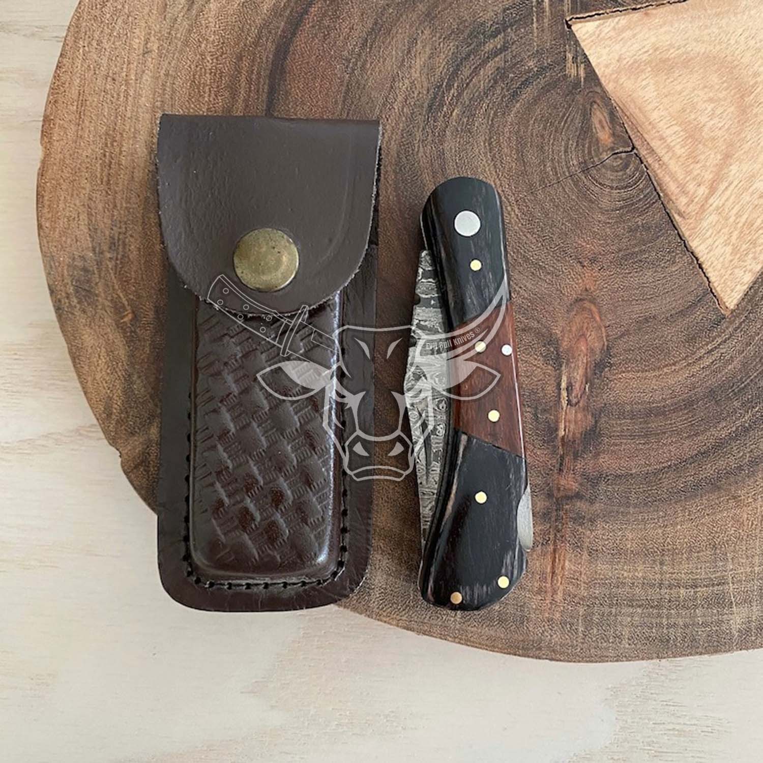 EBK-157 Pocket knife with damascus blade