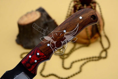 EBK-76 Custom Handmade Steel Knife With Leather Sheath Anniversary Gift, Birthday Gift, Christmas Gift For him