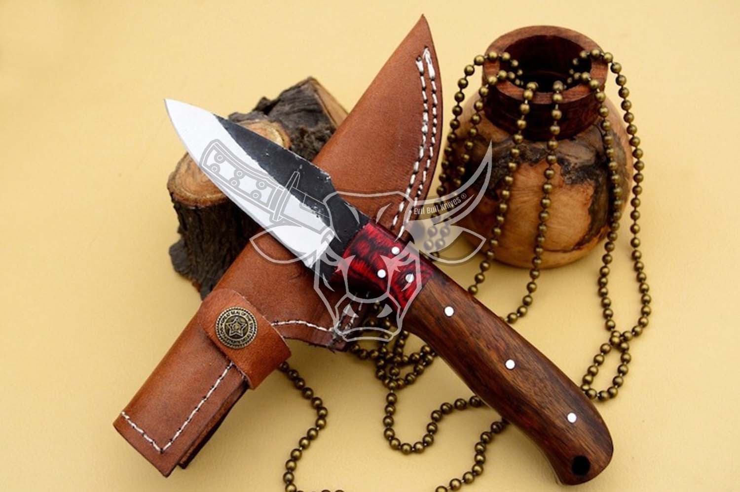 EBK-76 Custom Handmade Steel Knife With Leather Sheath Anniversary Gift, Birthday Gift, Christmas Gift For him