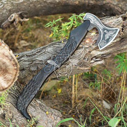 EBK-145 Custom Handmade Carbon Steel Axe Wooden Handle Gift For Father, Fathers day Gift, Anniversary Gift , Christmas Gift For Him