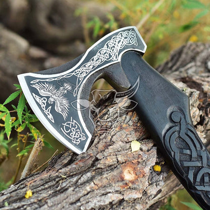 EBK-145 Custom Handmade Carbon Steel Axe Wooden Handle Gift For Father, Fathers day Gift, Anniversary Gift , Christmas Gift For Him