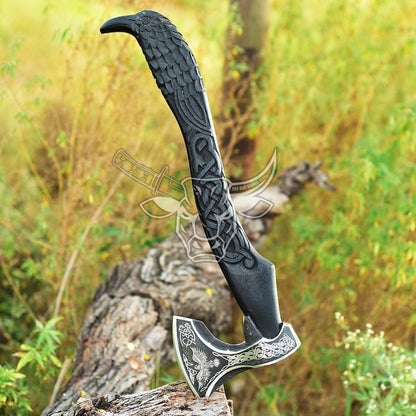 EBK-145 Custom Handmade Carbon Steel Axe Wooden Handle Gift For Father, Fathers day Gift, Anniversary Gift , Christmas Gift For Him
