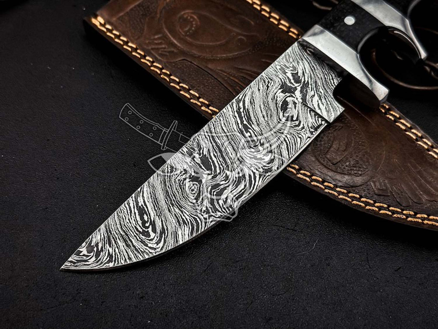 EBK-143 Custom Handmade Damascus Hunting Knife Birthday Gift , Birthday Gift , Christmas Gift for Him