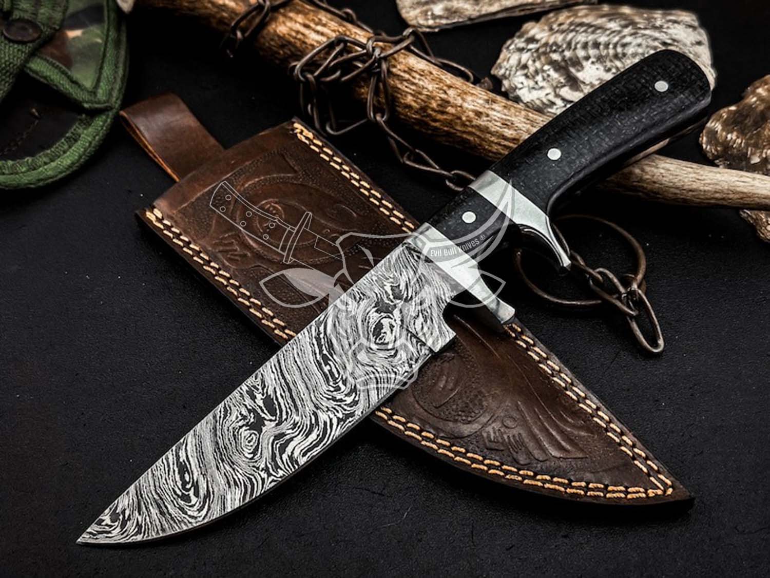 EBK-143 Damascus Bowie Knife