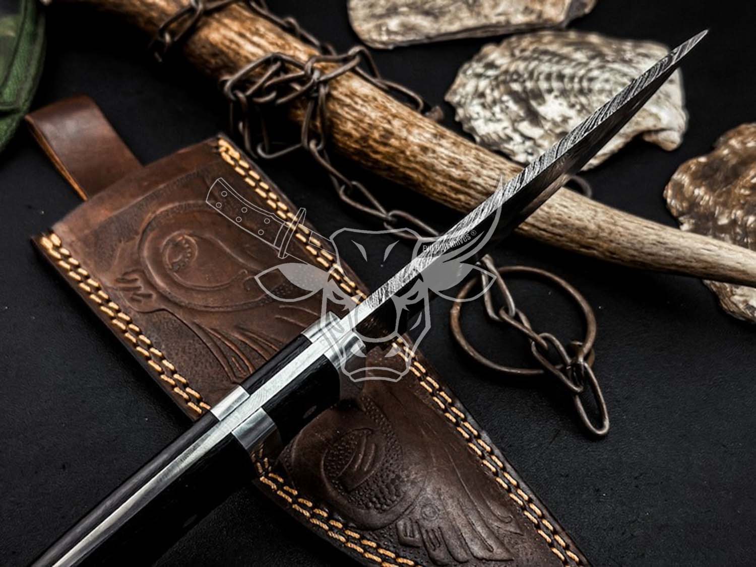 EBK-143 Damascus Bowie Knife